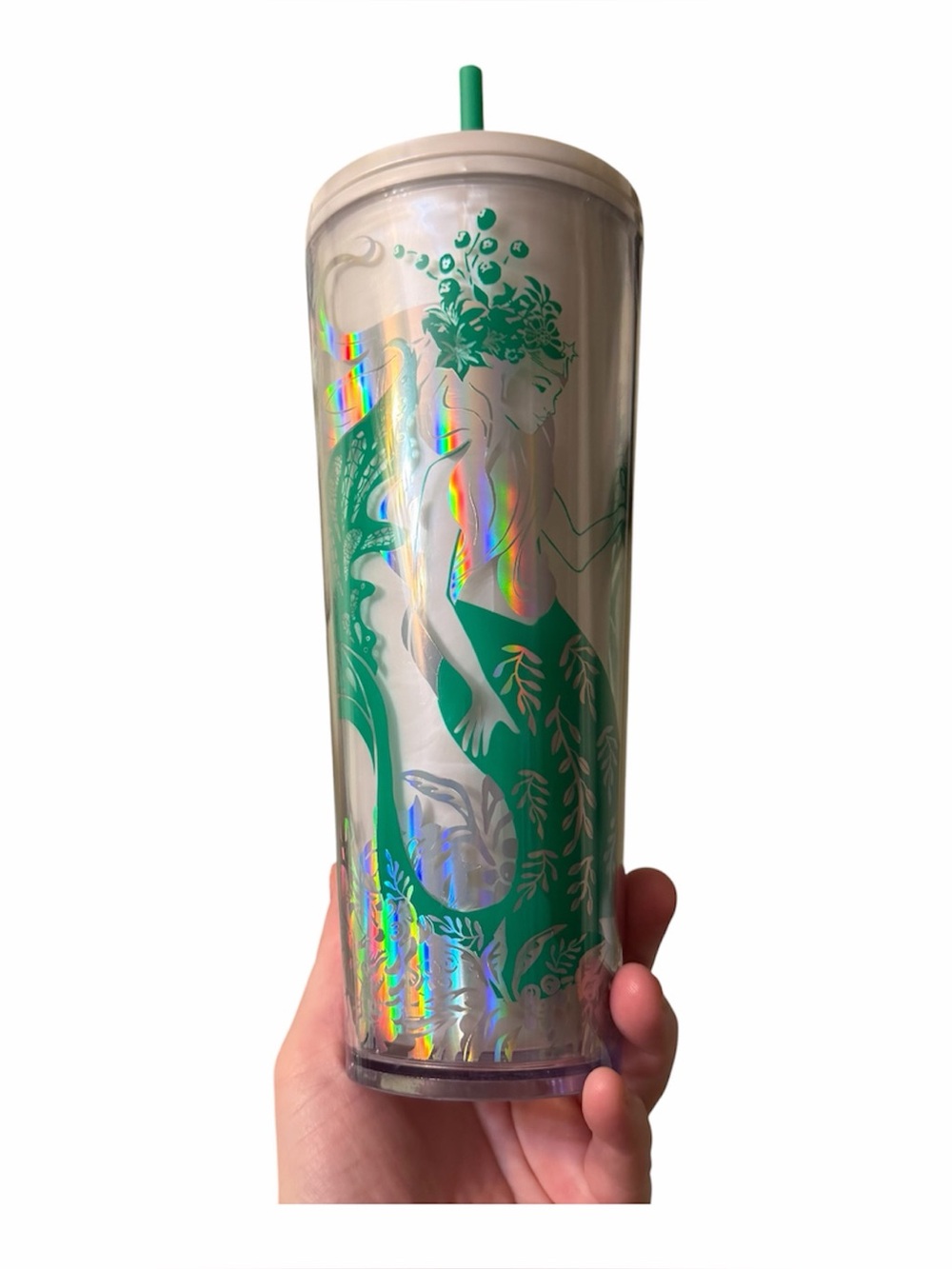 Starbucks 2022 Holiday Mermaid Iridescent Siren Cold Cup 24 oz Cold Tumbler